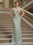 Spaghetti Straps Satin Long Bridesmaid Dresses with Bow