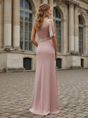Satin Mermaid One Shoulder Ruched Bridesmaid Dresses