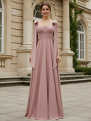 Satin Spaghetti Straps Sweetheart Bridesmaid Dresses with Bow