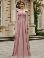 Satin Spaghetti Straps Sweetheart Bridesmaid Dresses with Bow