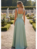 Satin Sweetheart A Line Long Bridesmaid Dresses