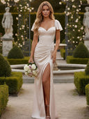 Satin Sweetheart Mermaid Bridesmaid Dresses with Slit