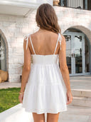 Satin Spaghetti Straps A Line Short Homecoming Dresses