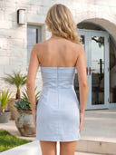 Satin Short Mermaid Strapless Pleated Homecoming Dresses