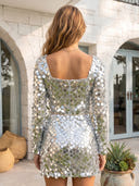 Sequin Long Sleeves Mermaid Short Homecoming Dresses