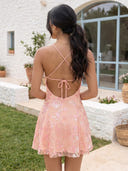 Spaghetti Straps A Line Sparkly Sequins Short Homecoming Dresses