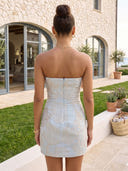 Strapless Jacquard Sheath Mermaid Short Homecoming Dresses