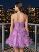 Strapless Puffy Tulle Corset Short Homecoming Dresses
