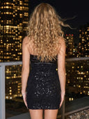 Sequin Short Mermaid Strapless Homecoming Dresses