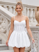 Sweetheart Satin A Line Sleeveless Corset Flower Bud Short Homecoming Dresses