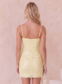 Satin Spaghetti Straps Mermaid Sleeveless Sequin Short Homecoming Dresses