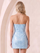 Strapless Satin Mermaid Sleeveless Embroidery Short Homecoming Dresses