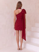 One Shoulder Satin Mermaid Sleeveless Short Homecoming Dresses