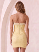 Strapless Satin Mermaid Sleeveless Rhinestone Corset Short Homecoming Dresses