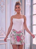 Satin Mermaid Sleeveless Strapless Corset Sequin Short Homecoming Dresses