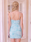 Satin Mermaid Spaghetti Straps Sleeveless Short Homecoming Dresses with Beads