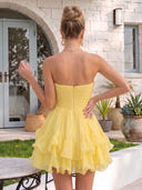 Chiffon A Line Sweetheart  Tiered Ruffles Homecoming Dresses