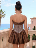Satin A Line Sweetheart Flower Bud Homecoming Dresses