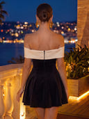 Satin A Line Off the Shoulder Short Homecoming Dresses with Bow