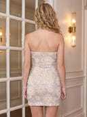 Sequins Sheath Strapless Short Homecoming Dresses