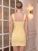 Jacquard Sheath Square Neck Short Homecoming Dresses