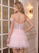Tulle A Line Off the Shoulder Sleeveless Tiered Ruffles Short Homecoming Dresses
