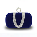 Geometric Delicated Beadings Sparkly Velvet Hand Bags