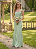 Satin Mermaid Cowl Neck Spaghetti Straps Bridesmaid Dresses