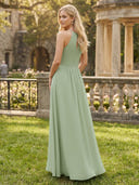 Chiffon Halter A Line Floor Length Bridesmaid Dresses