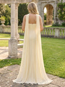 Mermaid Strapless Sleeveless Long Bridesmaid Dresses with Scarf