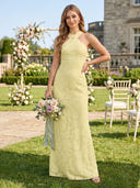 Mermaid Halter Sleeveless Long Bridesmaid Dresses