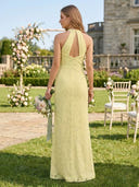 Mermaid Halter Sleeveless Long Bridesmaid Dresses