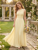 Chiffon A Line One Shoulder Long Bridesmaid Dresses