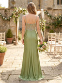 Satin Sweetheart A Line Long Bridesmaid Dresses with Slit