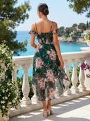 Chiffon Off the Shoulder A Line High Low Tea Length Cocktail Dresses