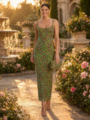 Mermaid Square Neck Spaghetti Straps Long Cocktail Dresses