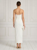 Mermaid Strapless Sleeveless Ankle Length Cocktail Dresses with Flower