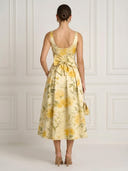 A Line Square Neck Sleeveless Tea Length Cocktail Dresses with Pockets