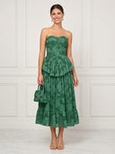A Line Strapless Sleeveless Midi Length Cocktail Dresses