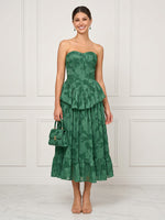 A Line Strapless Sleeveless Midi Length Cocktail Dresses