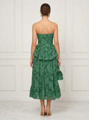 A Line Strapless Sleeveless Midi Length Cocktail Dresses