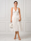 A Line V Neck Sleeveless Midi Length Cocktail Dresses