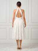 A Line V Neck Sleeveless Midi Length Cocktail Dresses