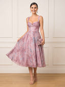 A Line Sweetheart Sleeveless Midi Length Cocktail Dresses