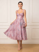 A Line Sweetheart Sleeveless Midi Length Cocktail Dresses