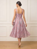 A Line Sweetheart Sleeveless Midi Length Cocktail Dresses