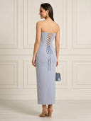 Satin Mermaid Strapless Sleeveless Ankle Length Cocktail Dresses