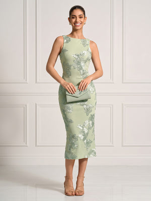 Mermaid Boat Neck Sleeveless Midi Length Cocktail Dresses