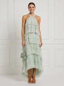 A Line Halter Neck Sleeveless High Low Cocktail Dresses
