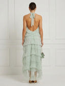 A Line Halter Neck Sleeveless High Low Cocktail Dresses
